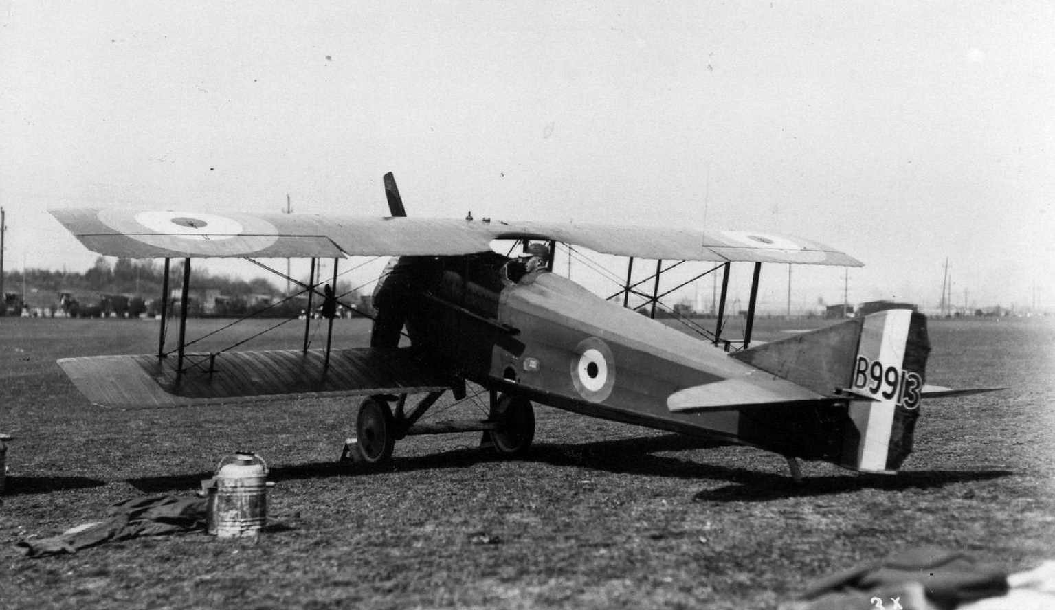 Royal Flying Corps SPAD S.VII on the ground