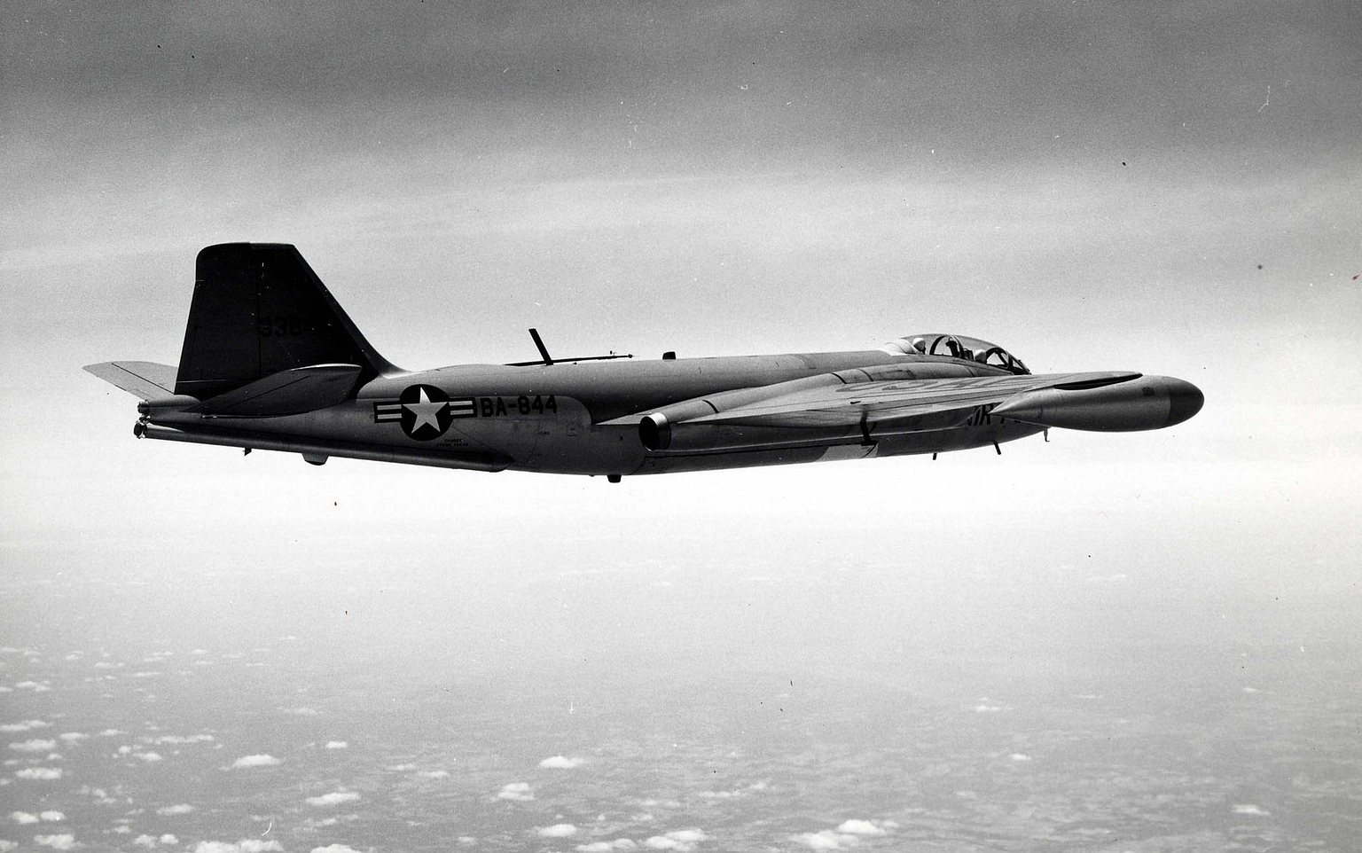 Martin B-57 Canberra jet bomber in flight
