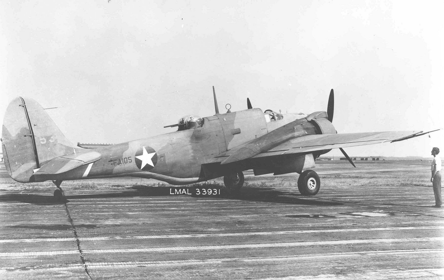 Martin A-30 Baltimore in USAAF markings. Photo: USAAF, public domain.