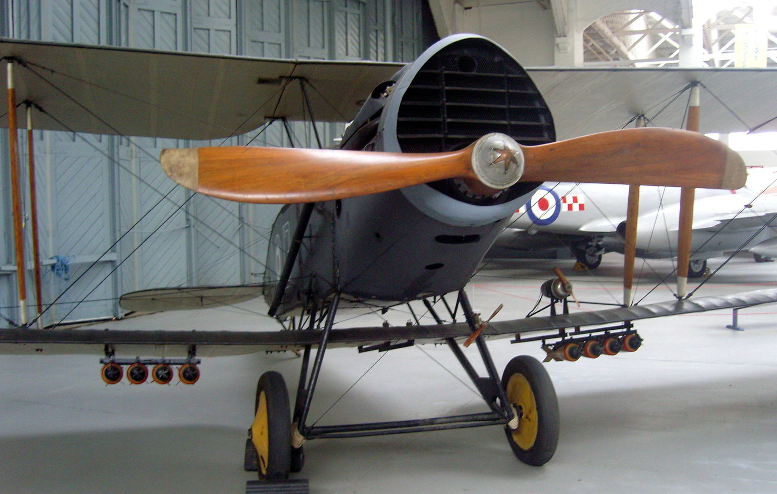 A Bristol F.2B Fighter on display at IWM Duxford