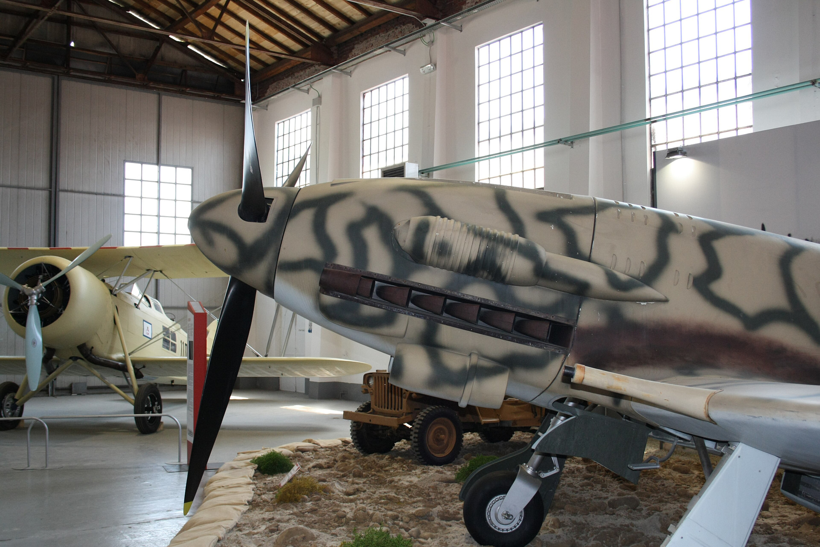 Front view of a Macchi C.205 Veltro showing the slim inline nose