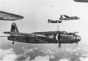 A Ki-49 Donryu formation over the Pacific the Armys intended successor to the Ki-21.