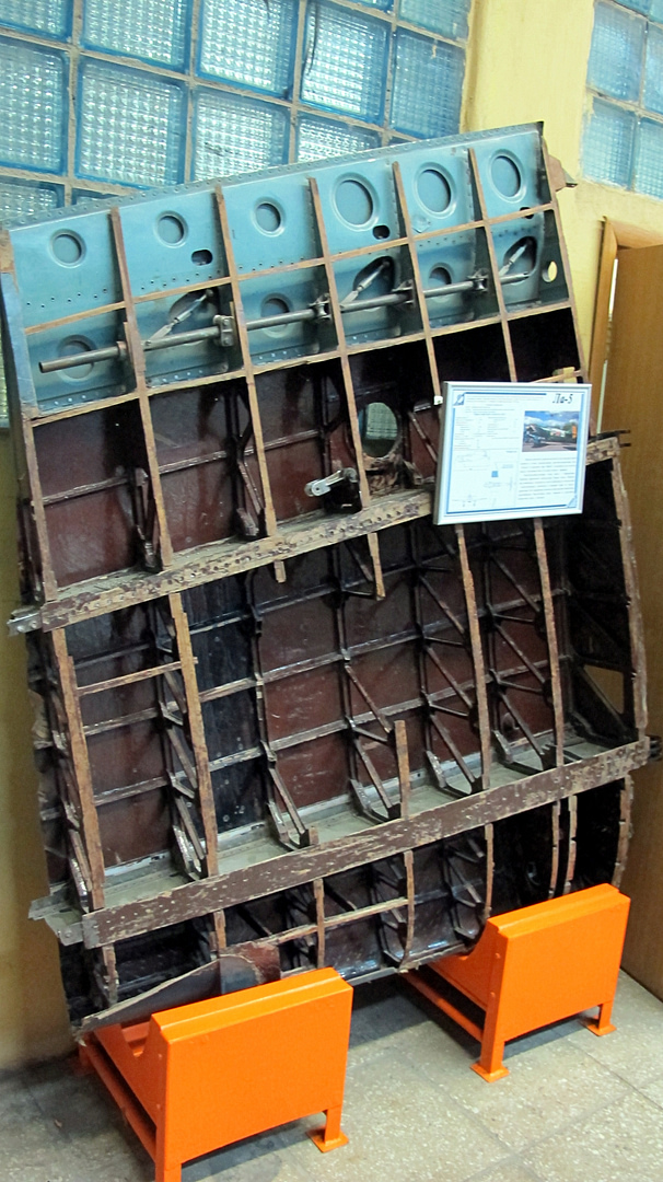 The La-5s wooden airframe structure, revealed at the MAI Museum, Moscow.