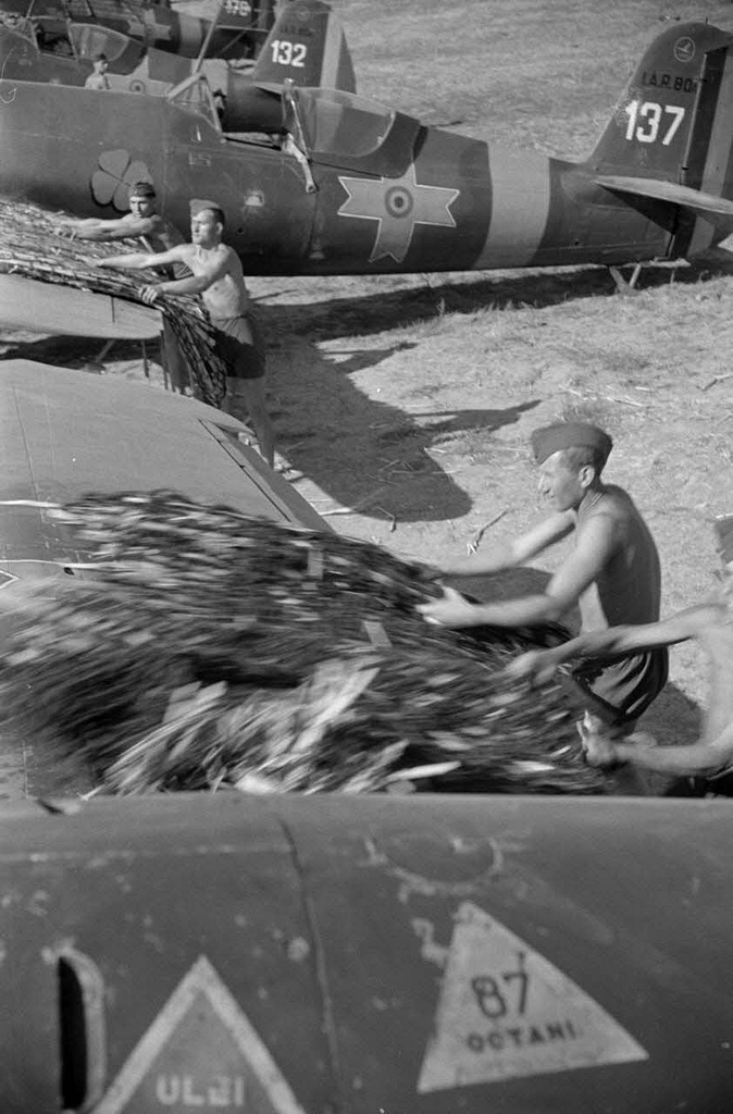 Romanian IAR 80 fighters of Grupul 9 shortly before a mission