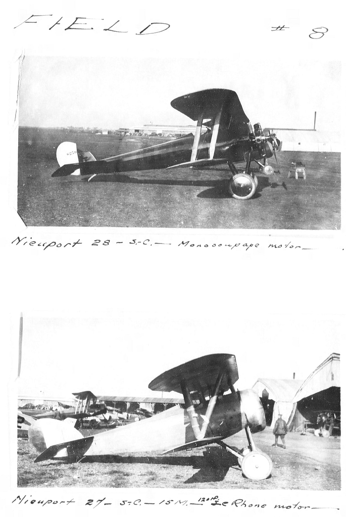 American Nieuport 28s at the Issoudun training field, 1918