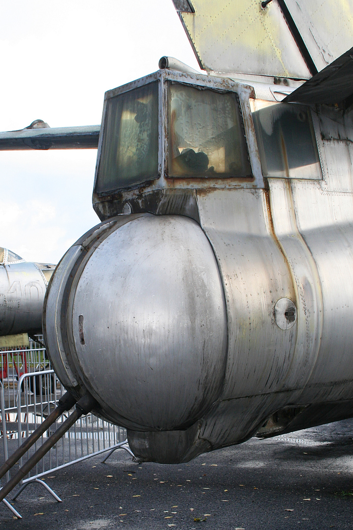The Il-28s powered tail turret, with twin 23 mm cannon for rearward defence.