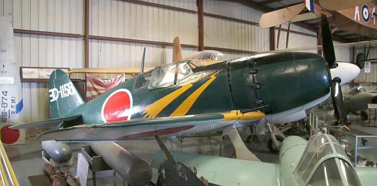 Restored Mitsubishi J2M3 Raiden on museum display