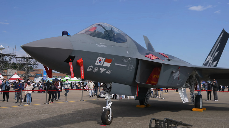 A KF-21 prototype on public display at the 2022 Sacheon Airshow in South Korea.