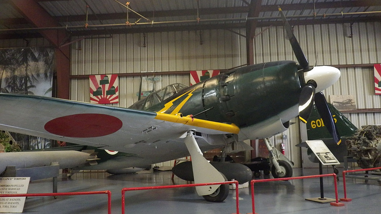Side profile of a preserved Mitsubishi J2M Raiden