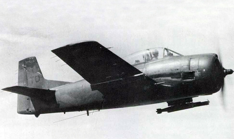 A North American T-28D Trojan of the USAF 606th Special Operations Squadron in flight, 1969.