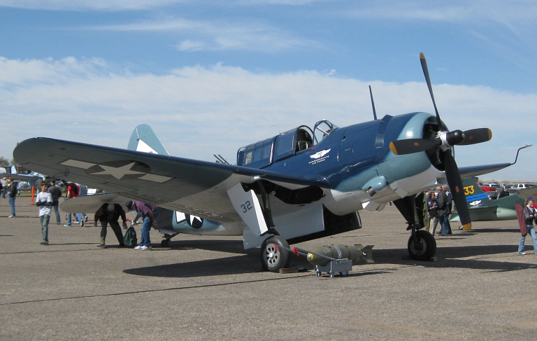 The Commemorative Air Force SB2C-5 Helldiver at an airshow