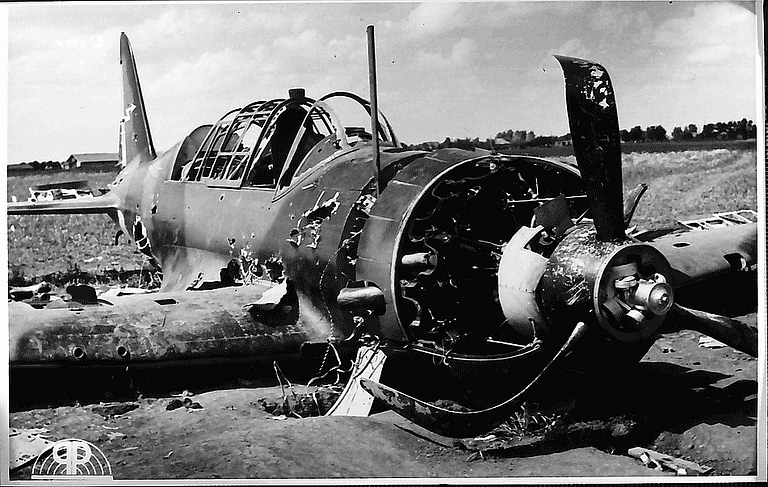 A Su-2 shot down over Ukraine in 1941, photographed by a German war photographer.