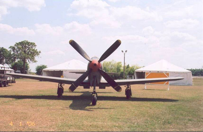 Nose of a Bell P-63 Kingcobra with propeller-hub cannon