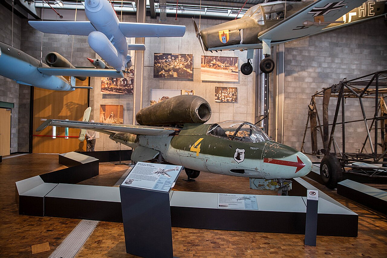 Preserved Heinkel He 162 Volksjäger on display