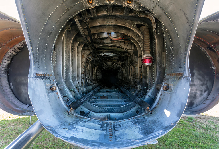 The Vigilantes linear bomb bay, seen on a preserved RA-5C the tunnel that fired its bomb out the tail.