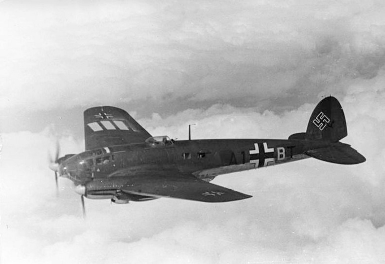 A He 111 H-2 of 9./KG 53 over Belgium and France, 1940.