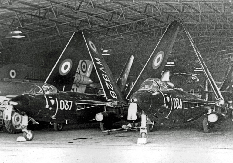 Sea Hawk FGA.6 WV828, photographed in 1967 the definitive Royal Navy ground-attack mark.