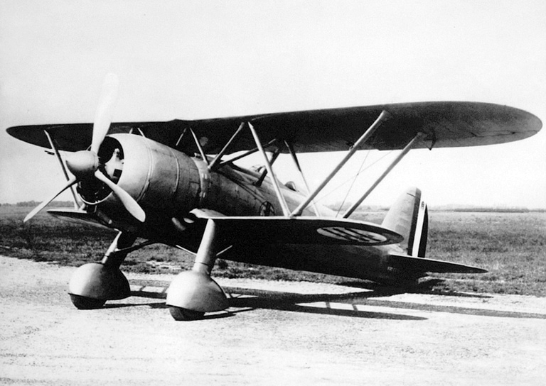 A Regia Aeronautica Fiat CR.42 Falco biplane fighter