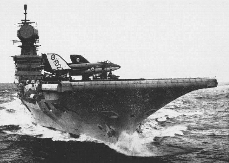 A Scimitar on the bow of HMS Victorious, the carrier tied to the types most famous loss.