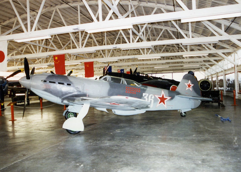 Soviet-marked Yakovlev Yak-9 preserved indoors