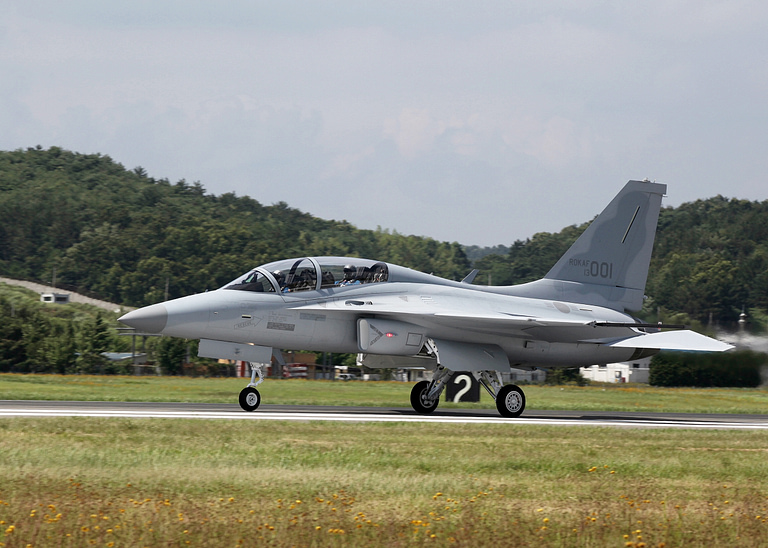 A KAI FA-50 Golden Eagle on the runway South Koreas home-built light fighter.