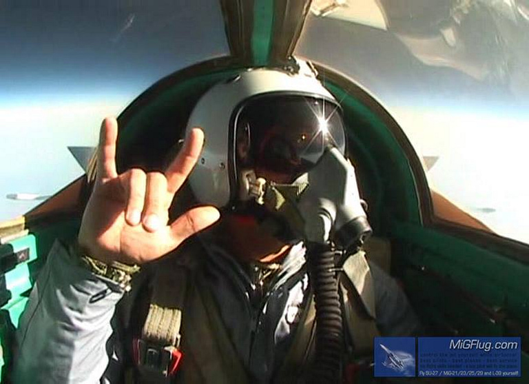 View from a MiG-25 cockpit at the edge of space, showing the curvature of the Earth