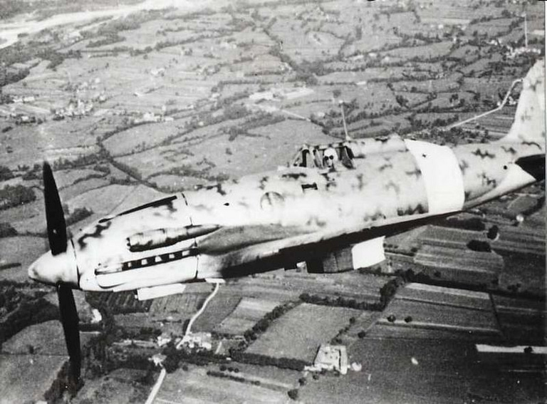 A Macchi C.202 Folgore airborne over the Mediterranean
