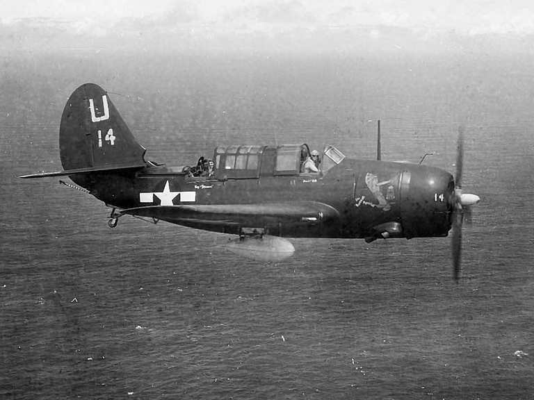 An SB2C-4E Helldiver of a US Navy bombing squadron