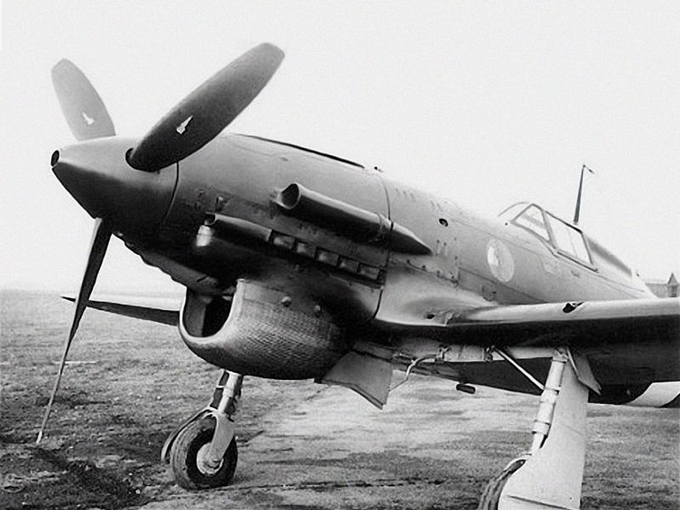 A Macchi C.202 Folgore prototype on the ground