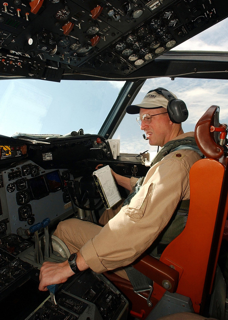 A U.S. Navy P-3C Orion on a routine maritime patrol