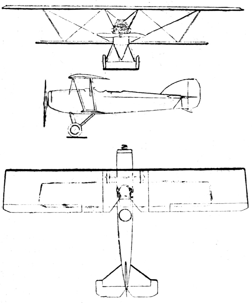 Potez 25 three-view drawing
