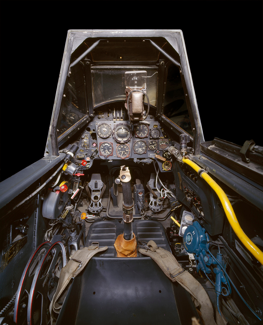 Inside a Bf 109 G-6 cockpit a preserved example.