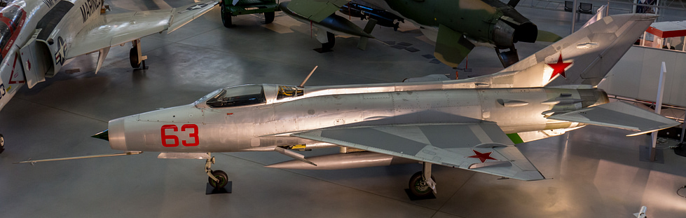 A MiG-21F-13 preserved at the Smithsonians Udvar-Hazy Center.