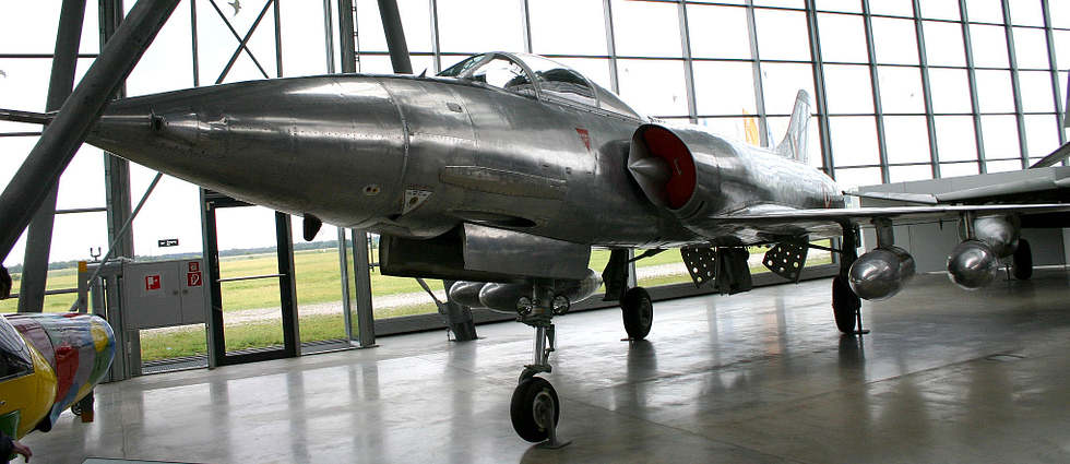 A preserved HAL HF-24 Marut Indias first indigenous jet fighter.