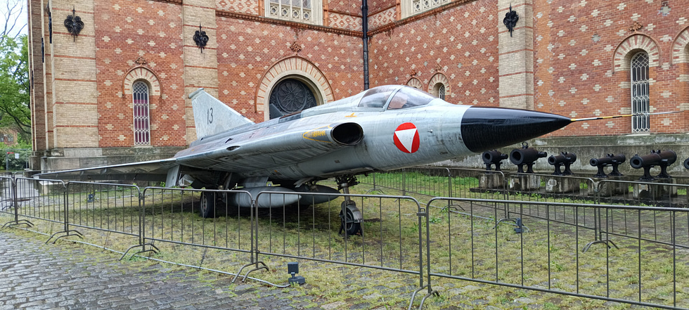 An Austrian J 35OE Draken preserved in Vienna Austria was the last military operator.