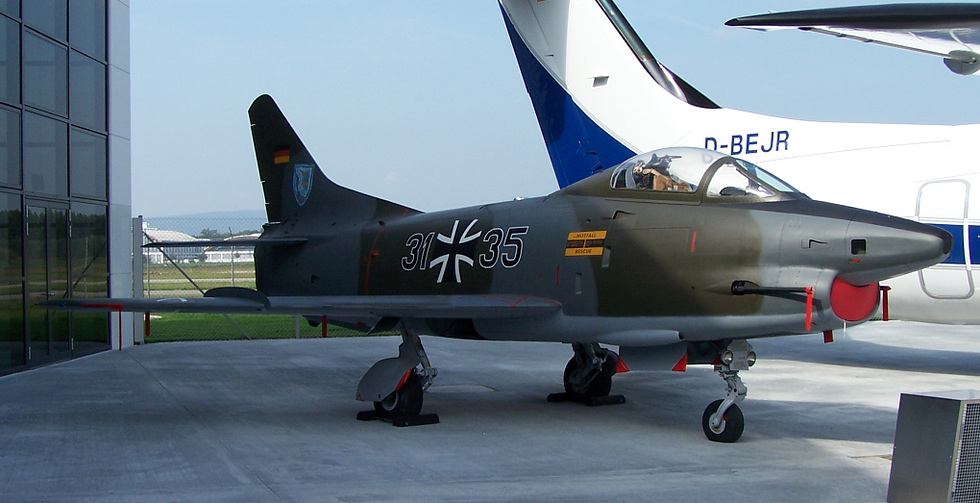 A Luftwaffe G.91 preserved at the Dornier Museum Germanys first post-war jet warplane.