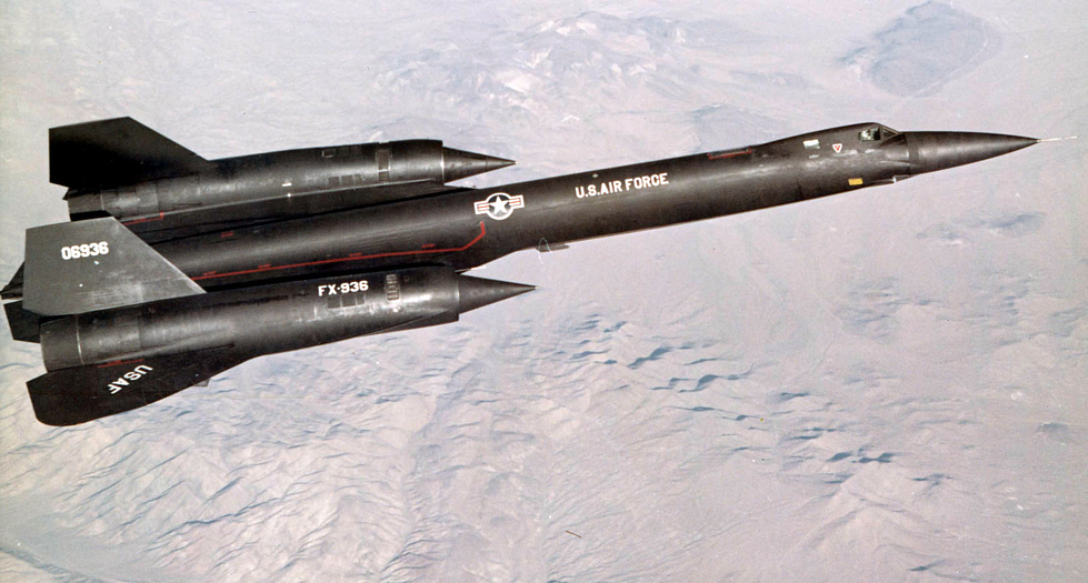 A Lockheed YF-12A on a test flight the interceptor version of the Blackbird.