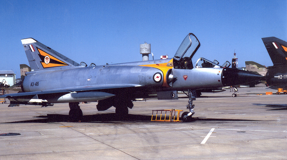 A Royal Australian Air Force Mirage IIIO Australia licence-built around 100 and later sold 50 to Pakistan.