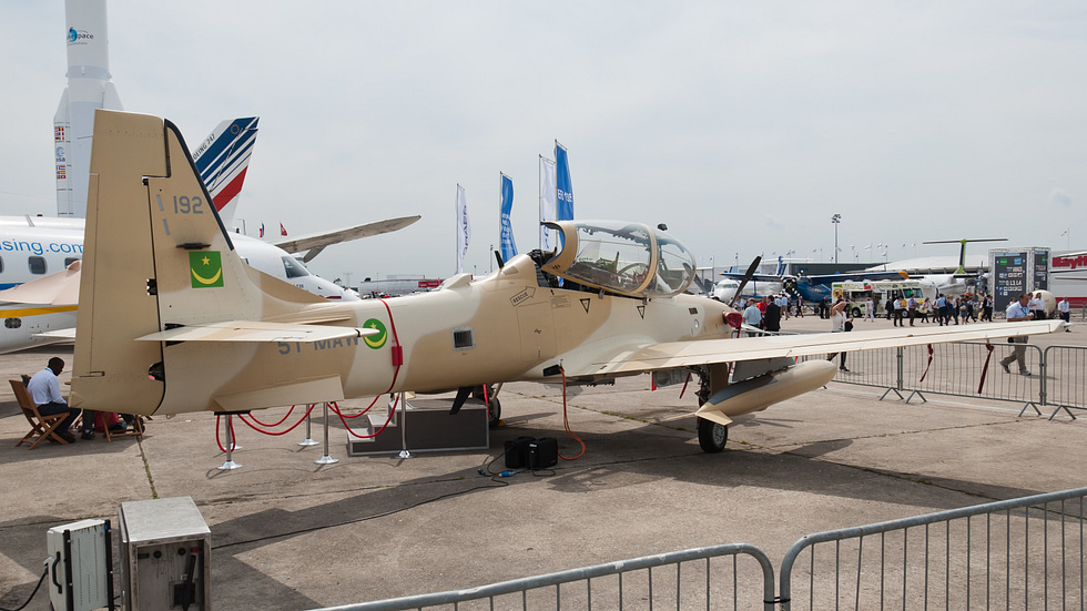 A Mauritanian Air Force A-29B the type serves widely across Africas counter-insurgency campaigns.
