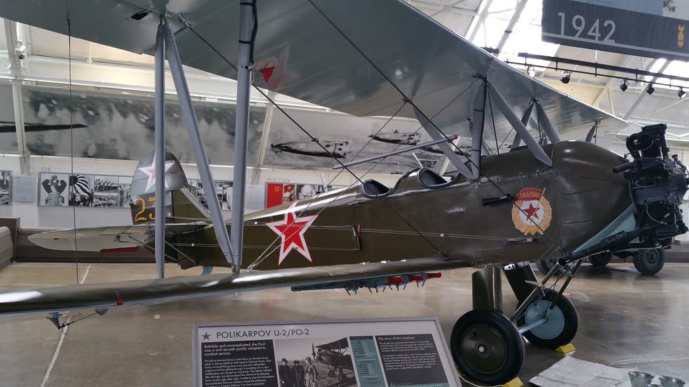 A Po-2 at the Flying Heritage Collection wood, wire and fabric up close.