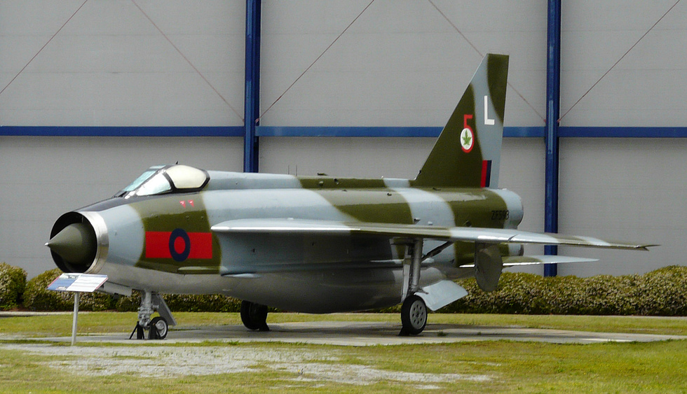 A preserved Lightning F.6 the definitive interceptor mark with its enlarged belly tank.