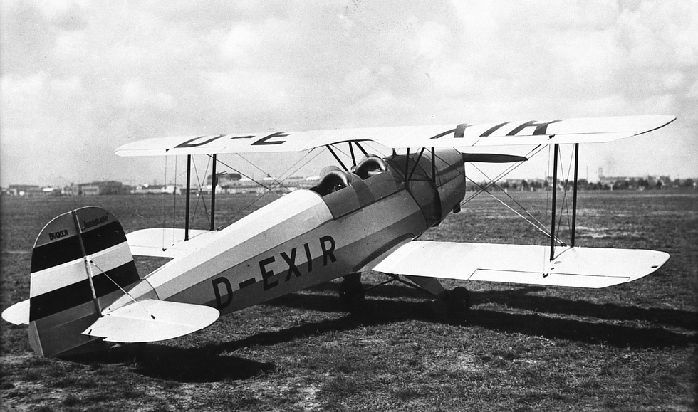 An early Bücker Bü 131A (D-EXIR), photographed around 1935.