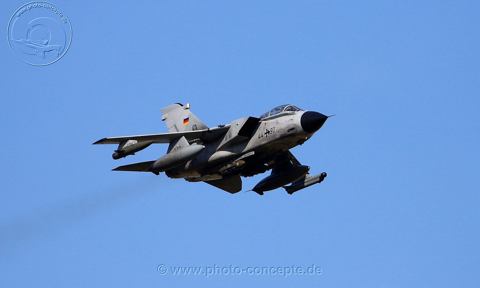 A German Air Force Tornado IDS low over the Nordhorn range the treetop strike mission it was built for.