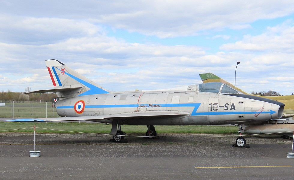 A Super Mystre B.2 preserved at the Berlin-Gatow museum, showing the clean broadside profile.