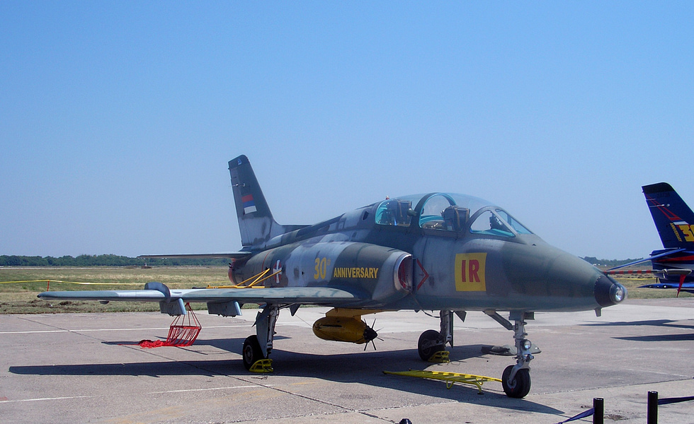 Two-seat Soko G-4 Super Galeb trainer