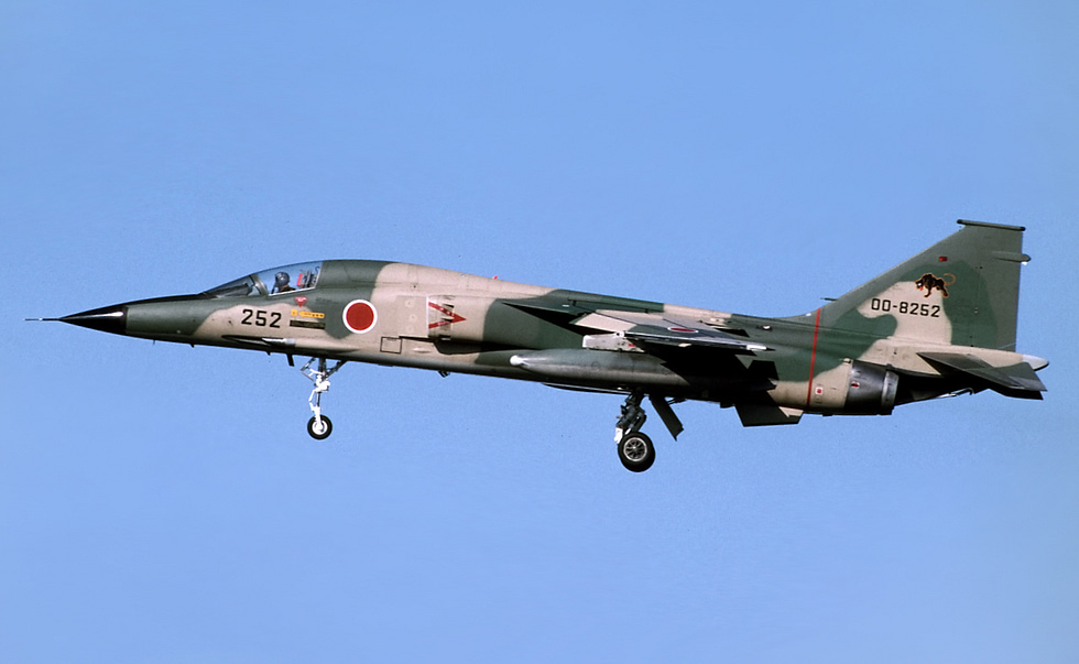 The F-1 in profile: compact, twin-engined lines that recall the SEPECAT Jaguar.