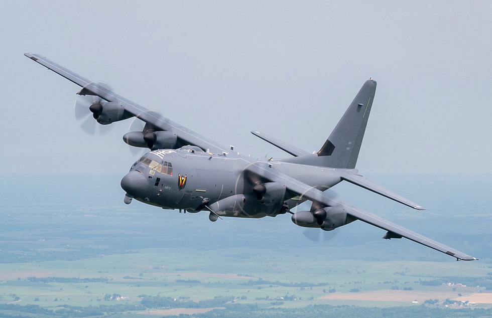 A modern AC-130 gunship on operations the airframe that carries the 105 mm howitzer aloft.