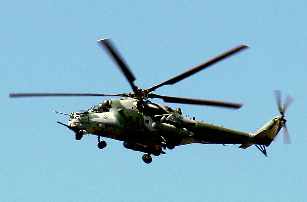 A Mi-35 the export version of the Hind in Brazilian service.