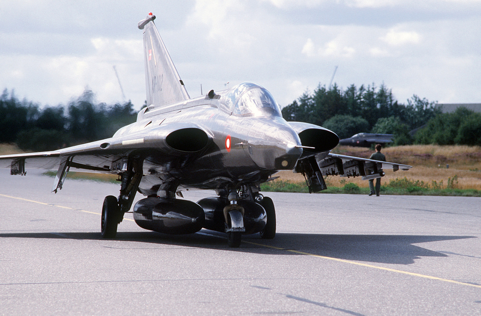 A Royal Danish Air Force F-35 Draken Denmark flew the type for strike and reconnaissance.