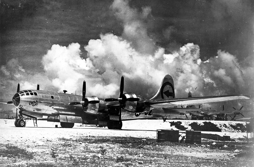 The B-29 Enola Gay the aircraft that dropped the atomic bomb on Hiroshima on 6 August 1945.
